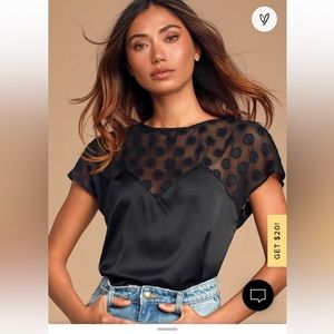Lulus polka dot blouse